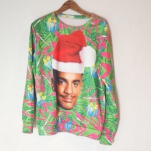 Ugly Christmas Sweatshirt, Carlton from The Fresh Prince of Bel Air, sz L